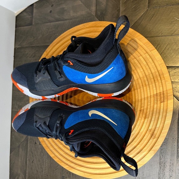 NIKE MEN’S PG 2 HOME (GS) BLUE ORANGE CLASSIC BASKETBALL SNEAKER SIZE US 9 . - Picture 7 of 11